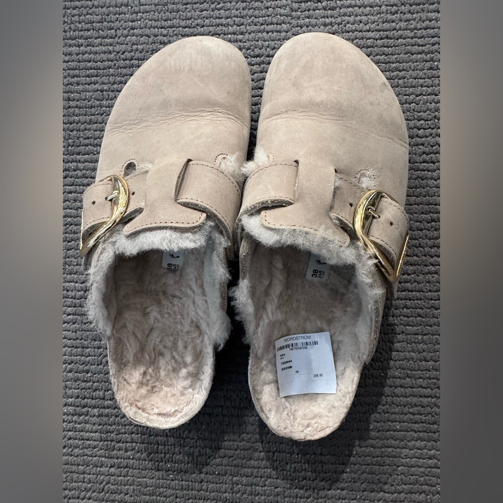 Birkenstock Women's Boston Big Buckle Shearling clogs size 38 - Picture 12 of 15